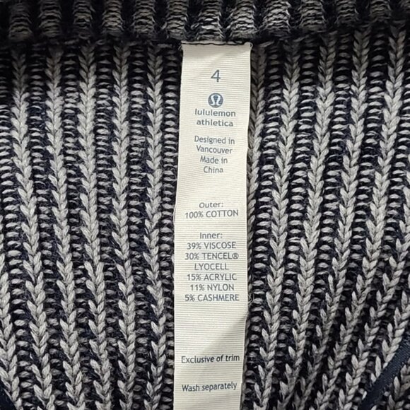 Lululemon Vestigan Blue Cashmere Blend Knitted Cardigan Womens Size 4 - Picture 14 of 16